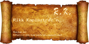 Rikk Kapisztrán névjegykártya